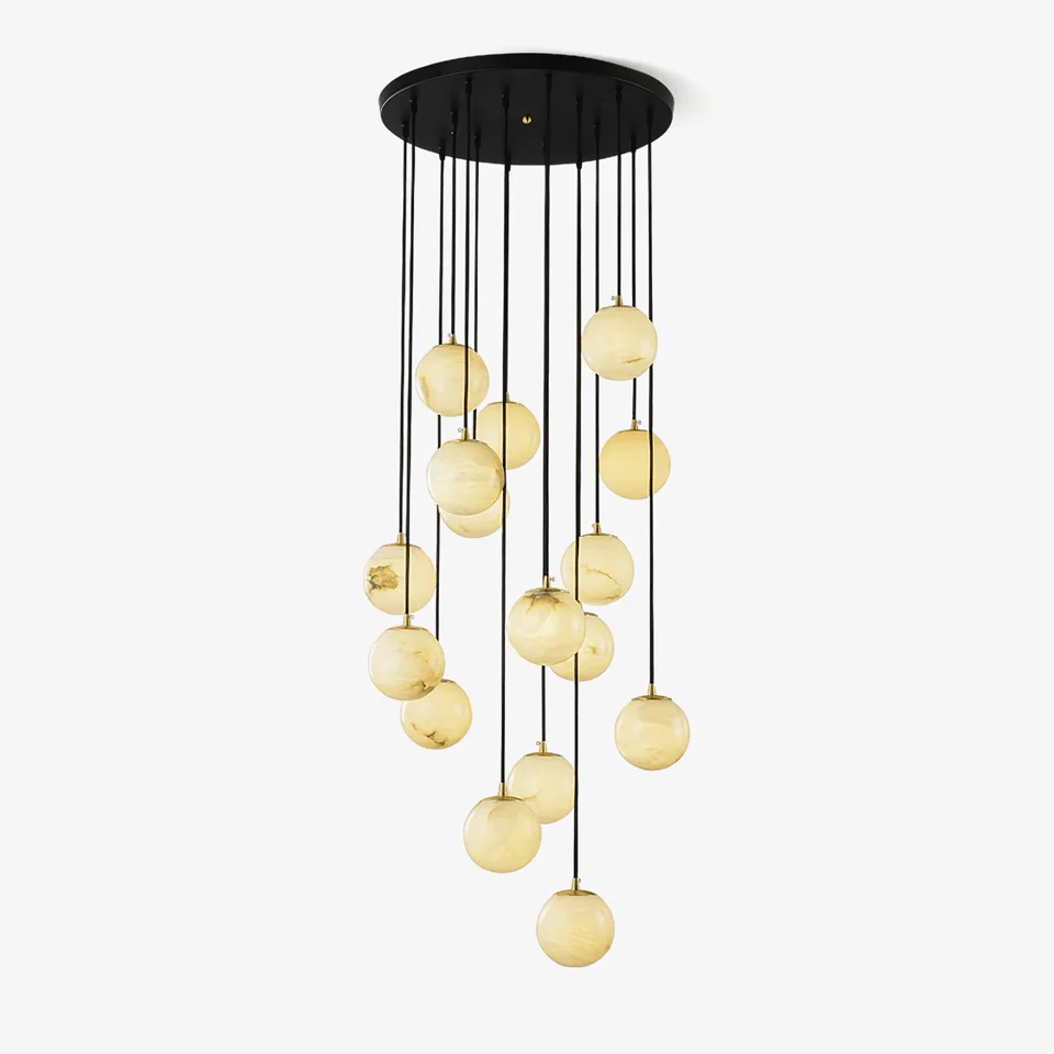 Brighthouse Modern Alabaster Ball Chandelier – 18 Lights, 23.6-Inch – Statement Lighting
