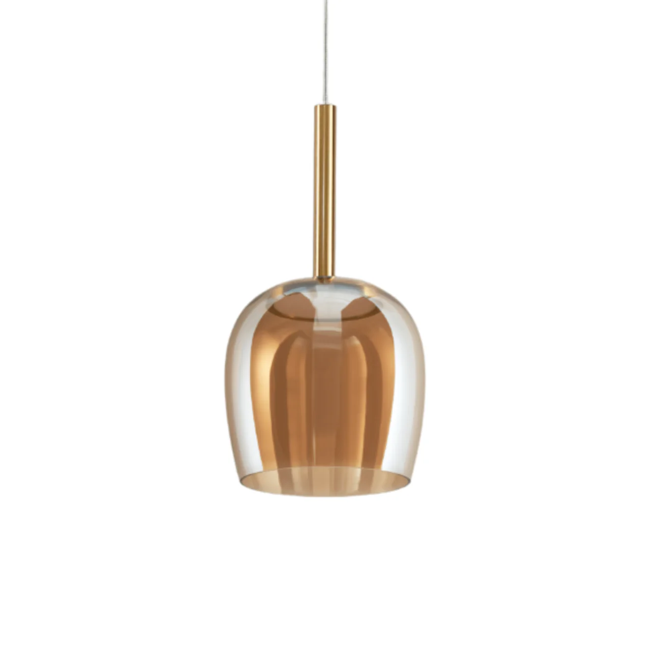 Amber Glass LED Pendant Light – Refined Bell Shape | Amber Glass LED Pendant Light for Kitchen & Dining | Bright House