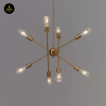 Brass & Glass Pendant Light – Modern Linear Rods | Industrial Pendant for Dining & Living | Brighthouse