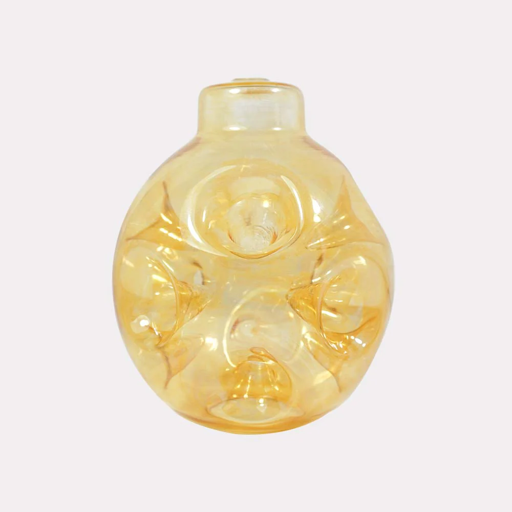 Gold Borosilicate Glass – 5 Inch Round Spiked Globe | Lighting Component for Chandeliers | Bright House