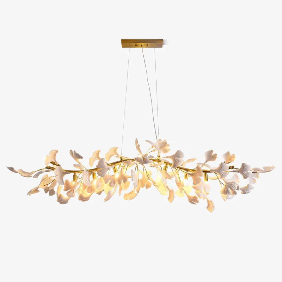 Gingko Chandelier – Handcrafted Ceramic Petal Lighting | Bright House