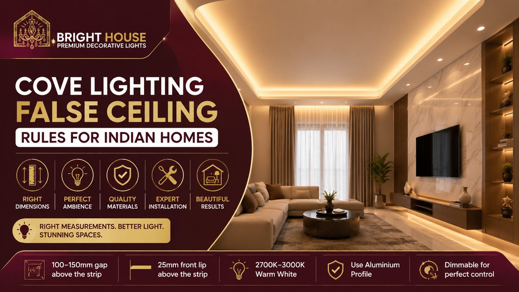 Cove Lighting False Ceiling Rules For Indian Homes