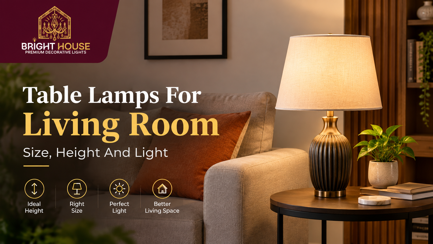 Table Lamps For Living Room: Size, Height And Light