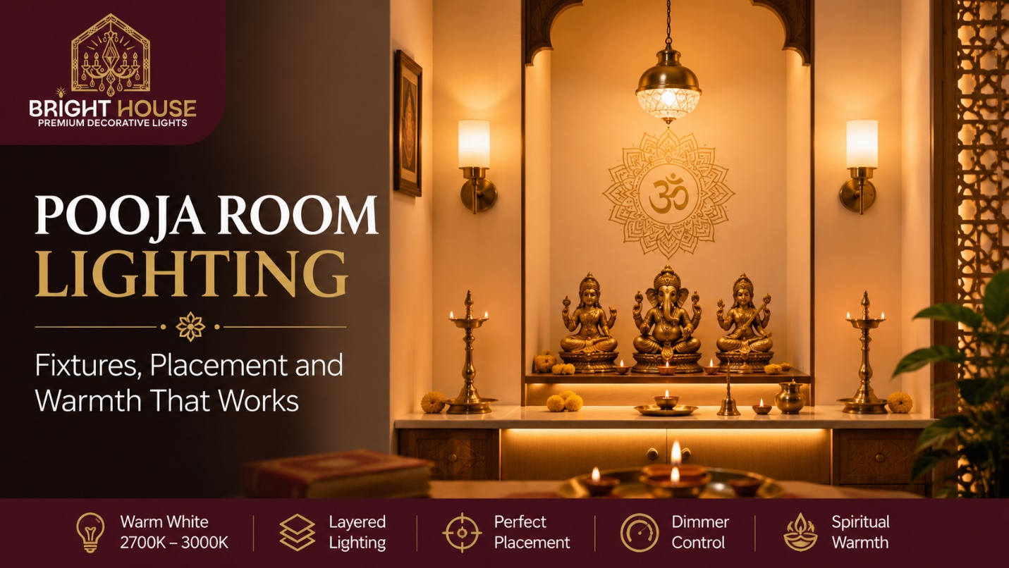 Pooja Room Lighting: Fixtures, Placement and Warmth That Works