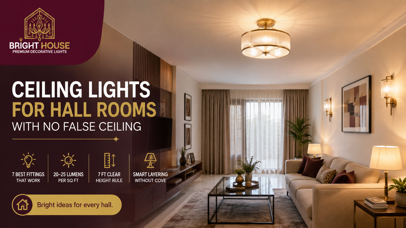 Ceiling Lights For Hall Rooms With No False Ceiling