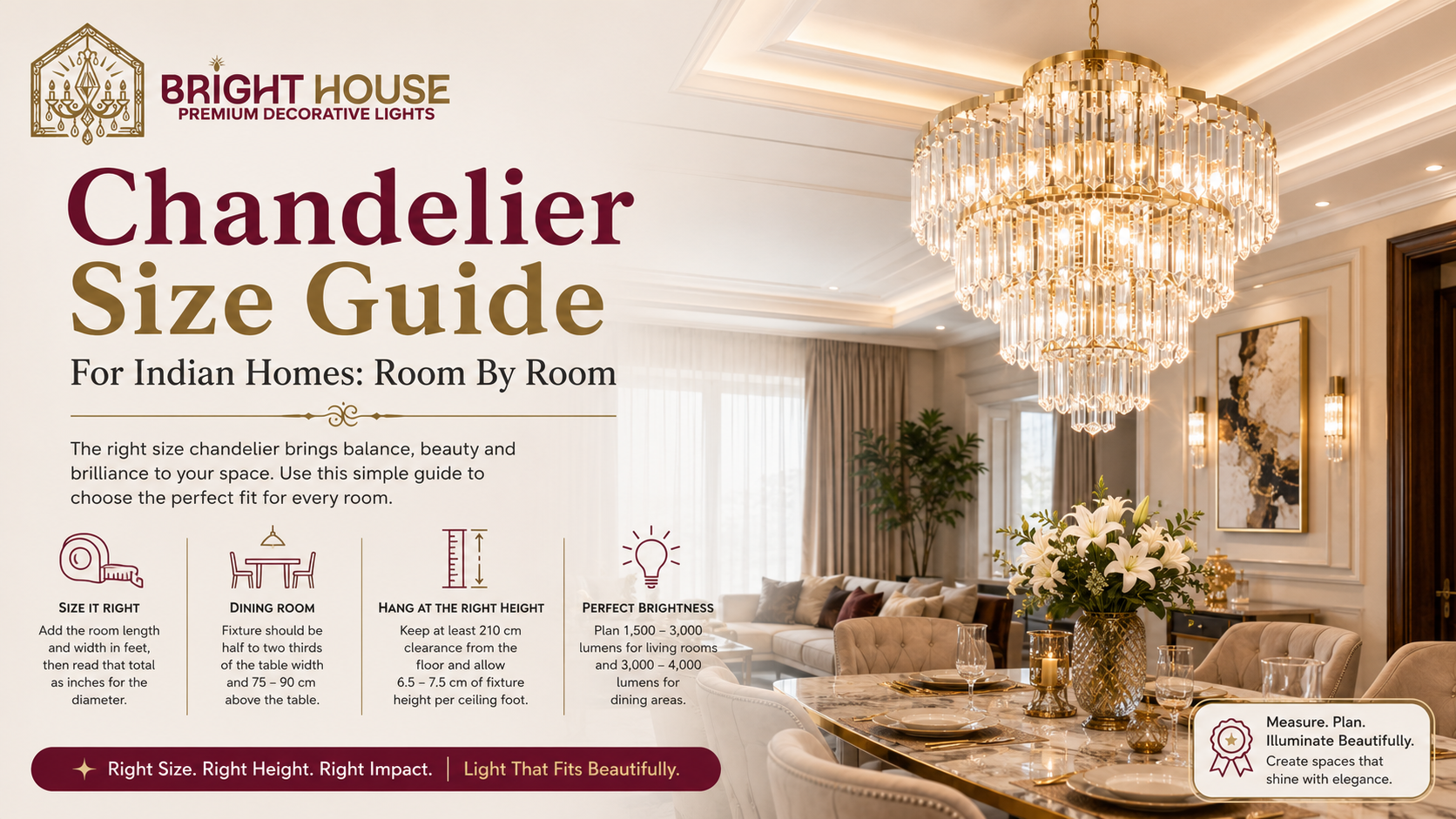 Chandelier Size Guide For Indian Homes: Room By Room