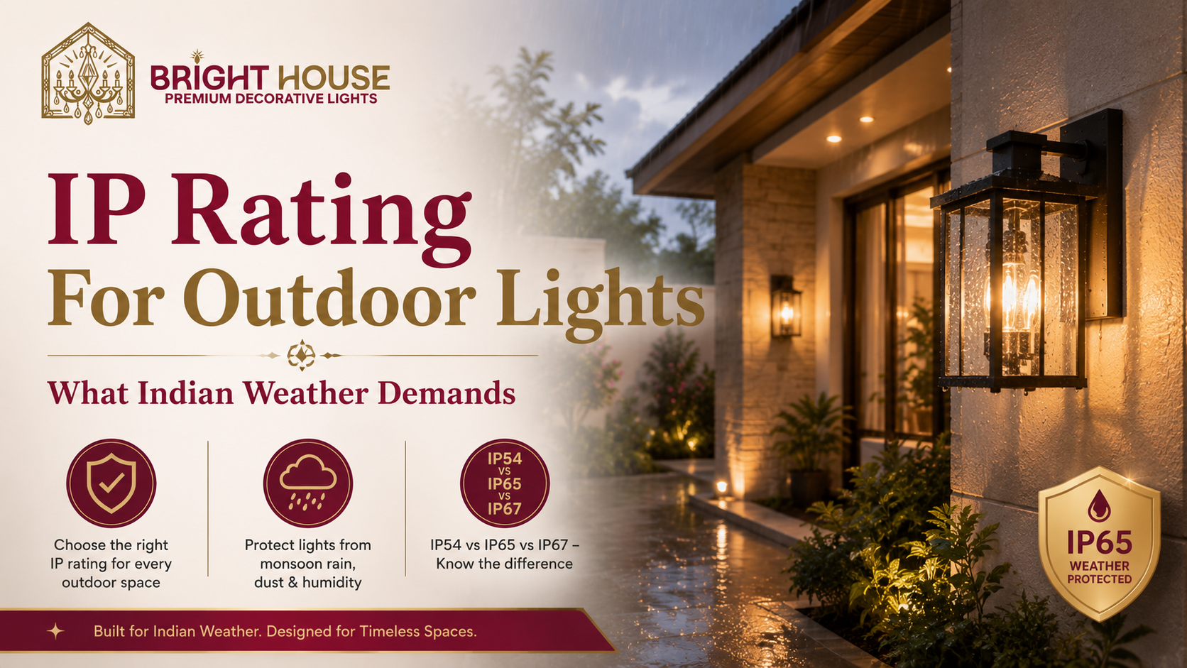 IP Rating For Outdoor Lights: What Indian Weather Demands