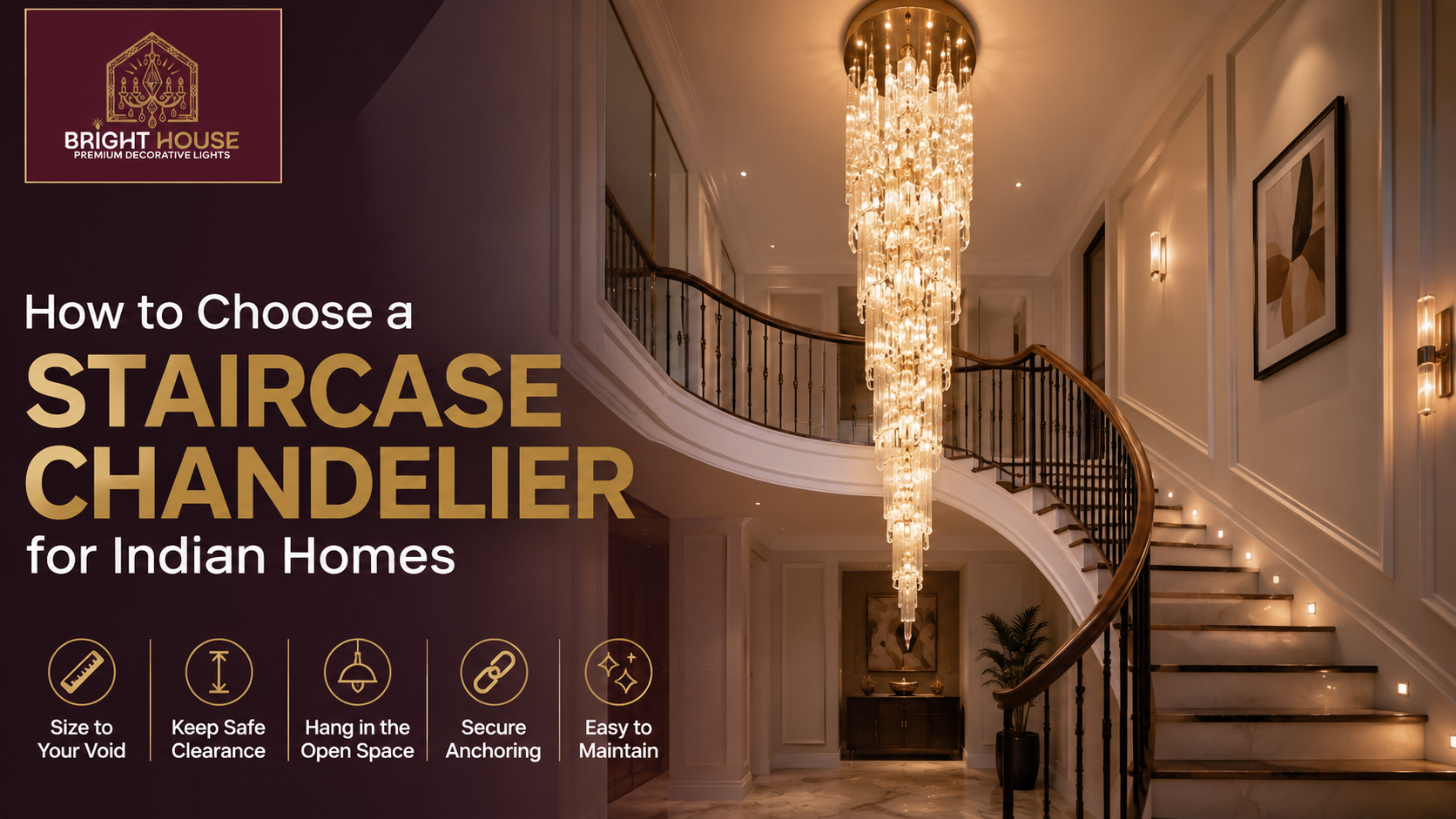 How to Choose a Staircase Chandelier for Indian Homes