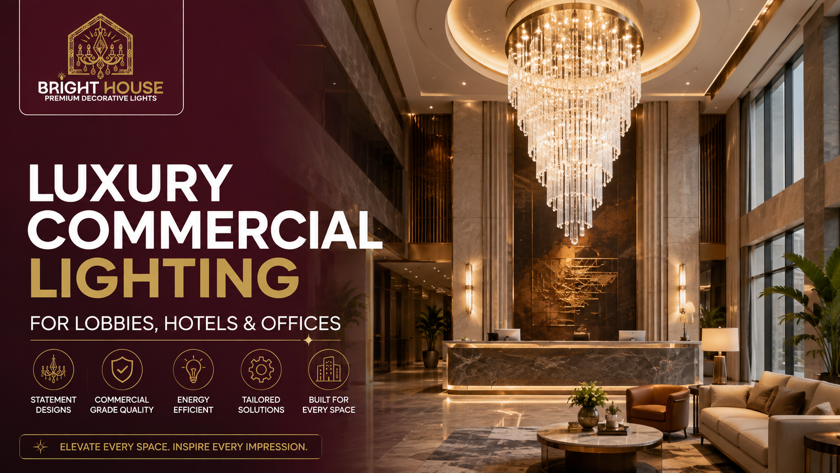 Luxury Commercial Lighting for Lobbies, Hotels and Offices